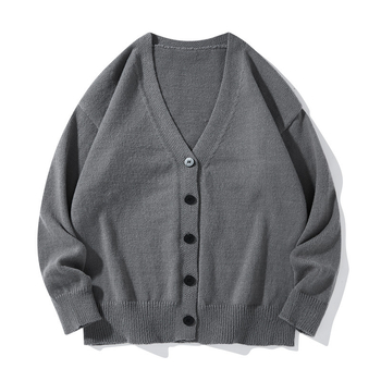 Bărbați moda coreeană transfrontalieră casual vrac frumos versatil tricotat cardigan cu mânecă lungă culoare solidă pulover jachetă casual