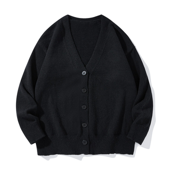 Bărbați moda coreeană transfrontalieră casual vrac frumos versatil tricotat cardigan cu mânecă lungă culoare solidă pulover jachetă casual