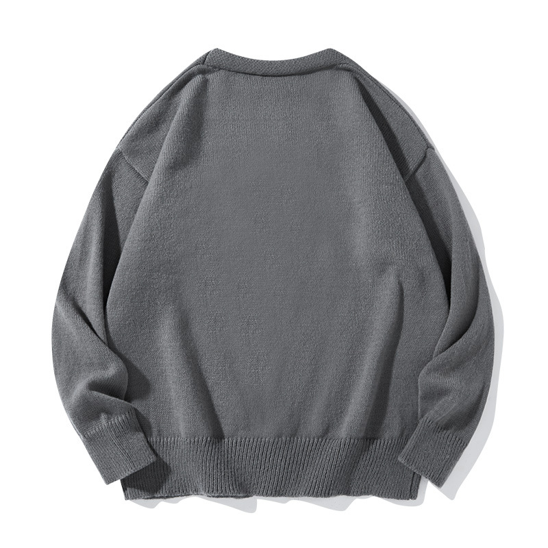 Bărbați moda coreeană transfrontalieră casual vrac frumos versatil tricotat cardigan cu mânecă lungă culoare solidă pulover jachetă casual