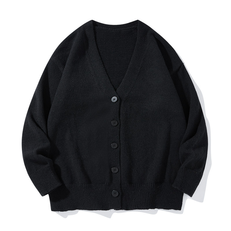 Bărbați moda coreeană transfrontalieră casual vrac frumos versatil tricotat cardigan cu mânecă lungă culoare solidă pulover jachetă casual