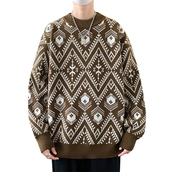 Horúce na sklade, cezhraničný horúci jeseň a zima, nový ležérny sveter s okrúhlym výstrihom, základný sveter, voľné svetery pre väčšie veľkosti