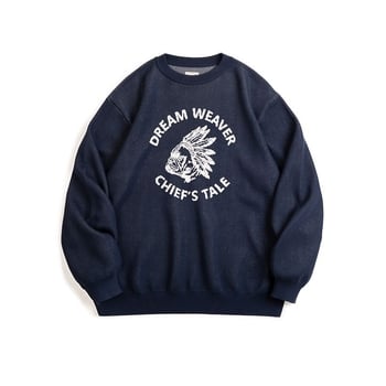 Pánsky jesenný rolák s písmenami a retro vzorom v americkom štýle Madden Fixture