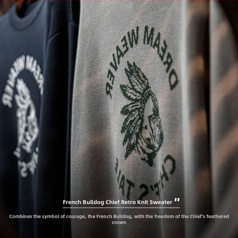 Pánsky jesenný rolák s písmenami a retro vzorom v americkom štýle Madden Fixture