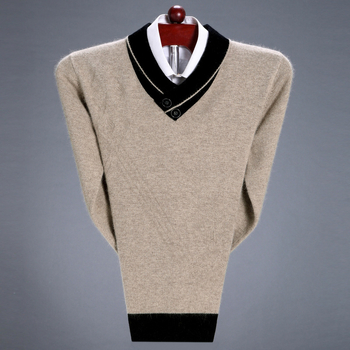 Pánsky nový jesenný a zimný sveter s výstrihom do V, základná košeľa, pánska móda, zimné oblečenie, jesenný a zimný sveter, ľahký luxusný univerzálny top