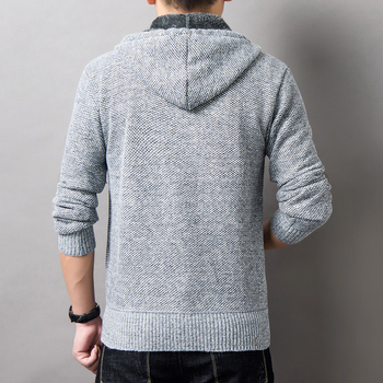 Toamna și iarna nouă pentru bărbați, cardigan european și american, pălărie tricotată, pulover, hanorac cu glugă, jachetă groasă tricotată, pulover