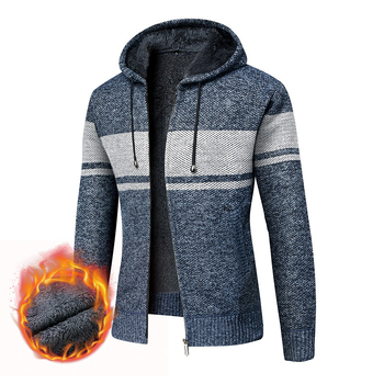 Jachetă de baseball pentru bărbați, toamna și iarna, căptușită cu fleece, căptușită cu fleece, cald, tricotat, pulover, cardigan pentru bărbați
