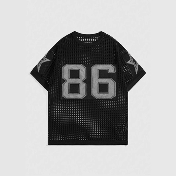 Trend transfrontalier Europa și America Vara 86 Amazon tricotat cu guler rotund Jersey lejer cu mânecă scurtă și mânecă lungă cu gol T-shirt pulover