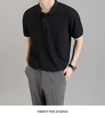 Viegls, nobrieduša stila polo krekls vīriešiem, vasaras, augstas kvalitātes, viegls, grezns svītrains, atloka Paul biznesa T-krekls, īsas piedurknes, pieguļošs vīriešu tops