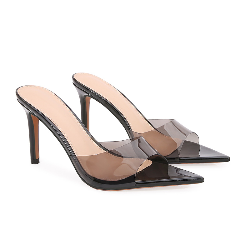 Guangdong Huizhou, europske i američke modne TPU sandale s visokom petom za žene, ljeto 2025., otvoreni prsti, špicaste cipele, prozračne