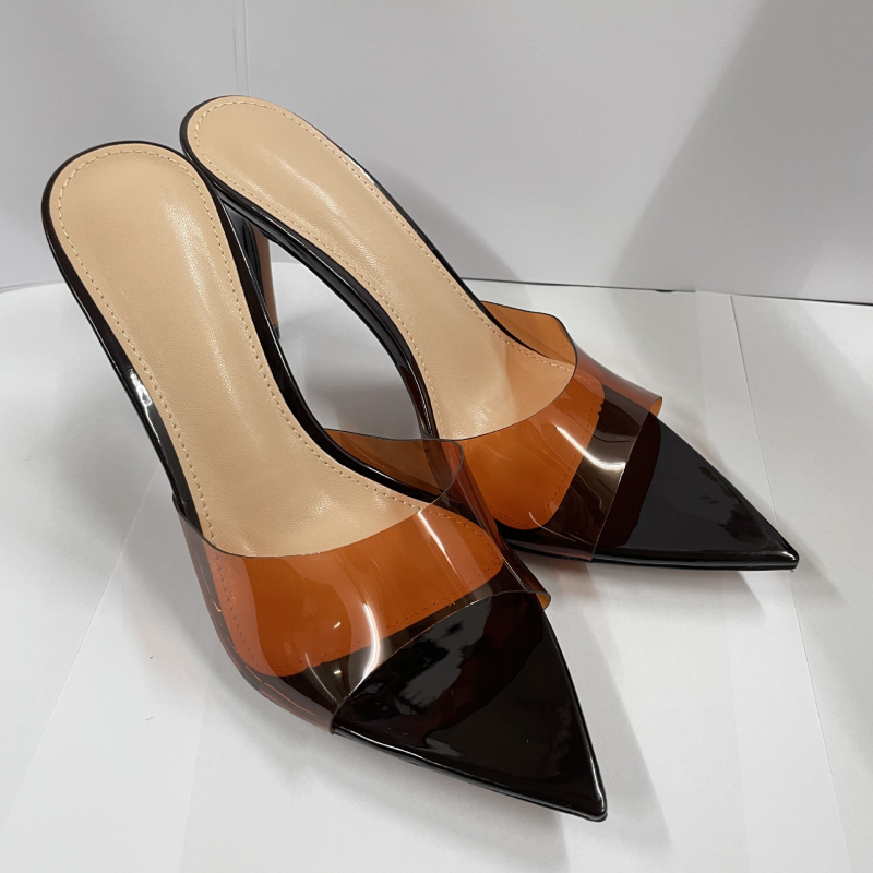 Guangdong Huizhou, europske i američke modne TPU sandale s visokom petom za žene, ljeto 2025., otvoreni prsti, špicaste cipele, prozračne