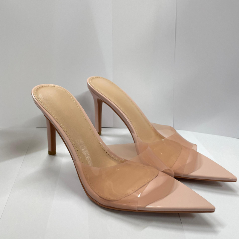 Guangdong Huizhou, europske i američke modne TPU sandale s visokom petom za žene, ljeto 2025., otvoreni prsti, špicaste cipele, prozračne