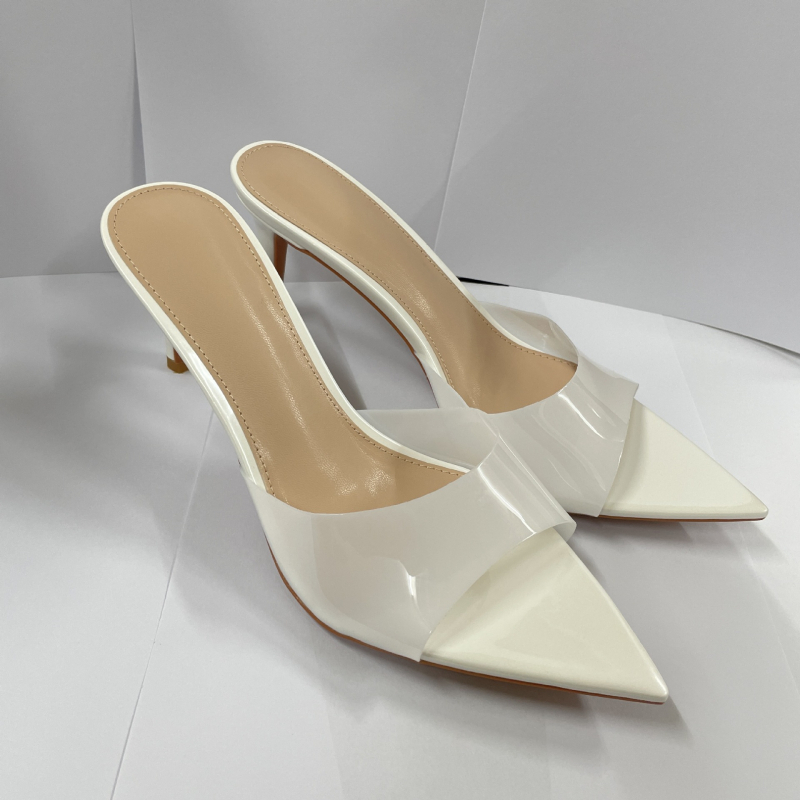 Guangdong Huizhou Európske a americké módne Tpu sandále na vysokom podpätku pre ženy 2025 Letné otvorené špičky so špicatou špičkou, priedušné