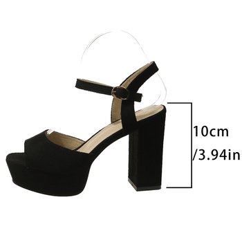 Γυναικεία Σανδάλια με Ψηλοτάκουνα, Μονόχρωμα Σουέτ, Γυναικεία Σανδάλια με Πλατφόρμα και Αγκράφα, Γυναικεία Σανδάλια με Τακούνια