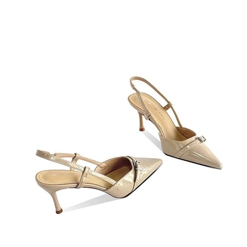 Γυναικεία Σανδάλια Baotou Άνοιξη και Φθινόπωρο 2024, Νέα Δερμάτινα Παπούτσια με Λεπτό Τακούνι και Μονό Τακούνι, Μοντέρνα Σέξι Παπούτσια με Ψηλοτάκουνα Παπούτσια