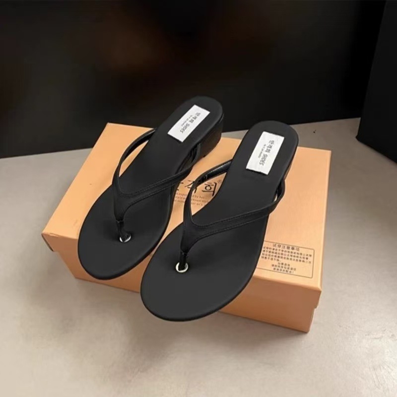 Sandale de vară cu toc înalt, stil nou, francez, 2025, sandale franceze, cu toc plat, pantofi de damă, sandale mici, stil nou