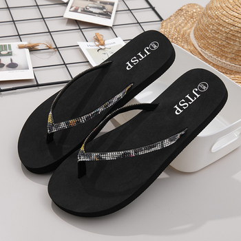 Sandale de plajă cu diamante și culoare solidă pentru femei, vară, sandale plate pentru fete, cu cleme, pentru exterior, la malul mării