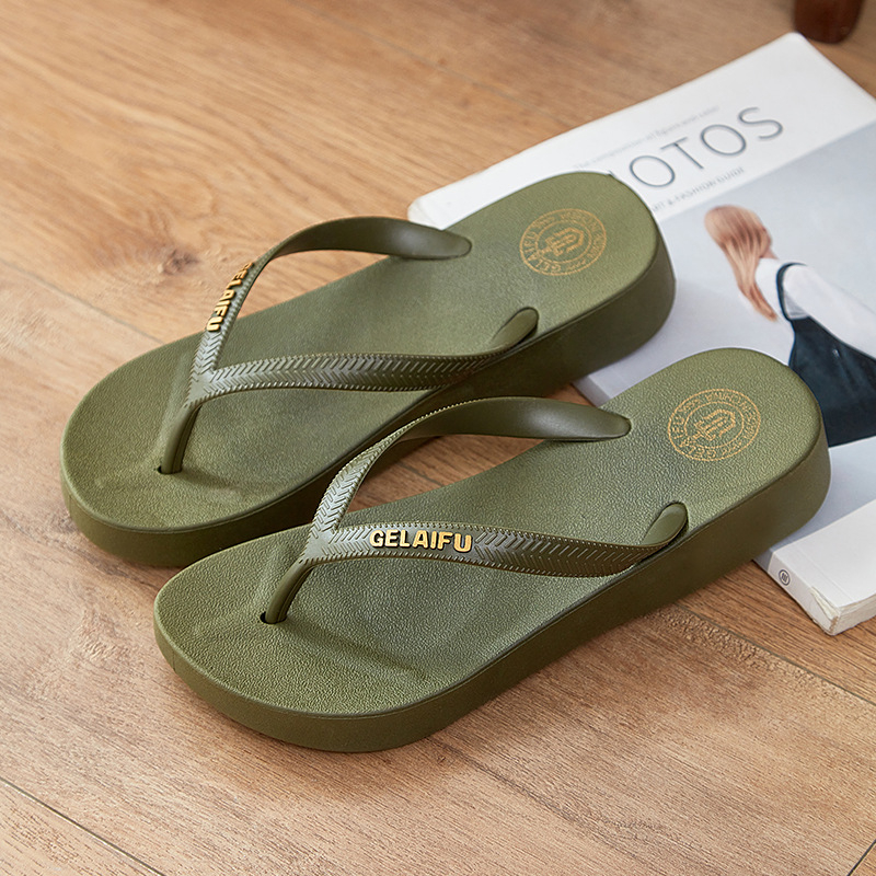 Flip-flops pentru femei, vară, noi, coreene, culoare solidă, sandale pentru casă, interior și exterior, pentru plajă, en-gros