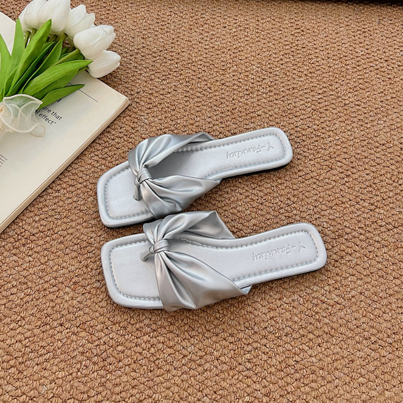 Žabky pre ženy Leto 2025 Nové exportné balerínky so štvorcovou špičkou Módne a pohodlné plážové sandále a papuče veľkej veľkosti Veľkoobchod