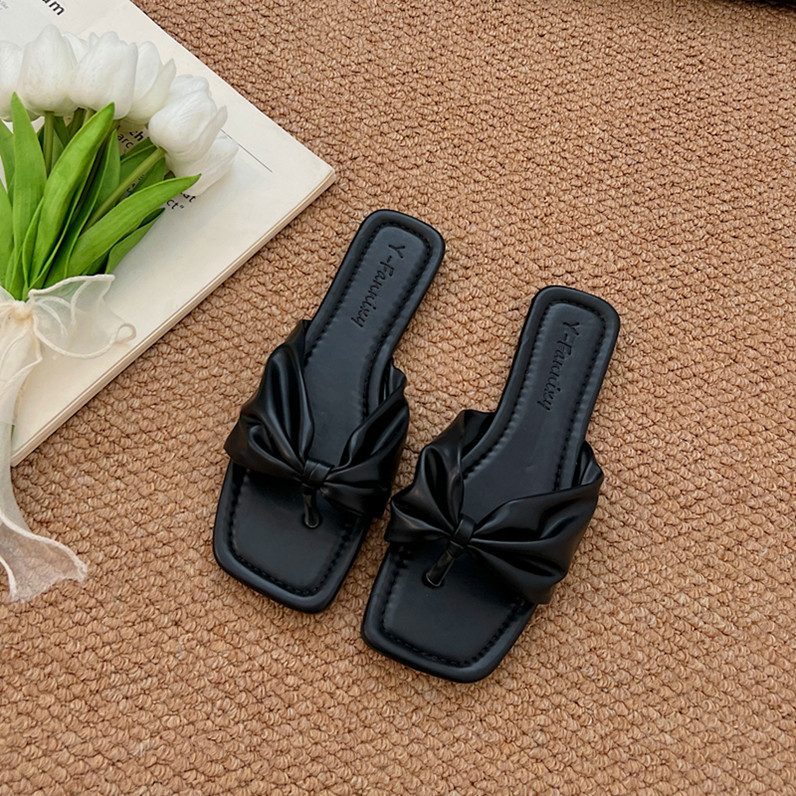 Žabky pre ženy Leto 2025 Nové exportné balerínky so štvorcovou špičkou Módne a pohodlné plážové sandále a papuče veľkej veľkosti Veľkoobchod