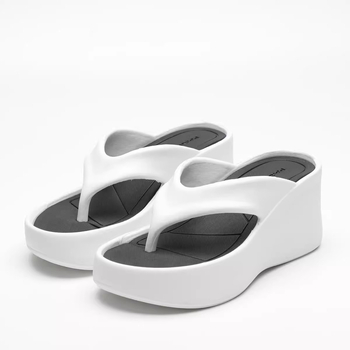 Μοντέρνες σαγιονάρες γυναικών για το καλοκαίρι του 2024, νέο στυλ, χαριτωμένες, ψηλοτάκουνες σανδάλια με χοντρή σόλα και κλιπ στα δάχτυλα, αντιολισθητικές σανδάλια παραλίας