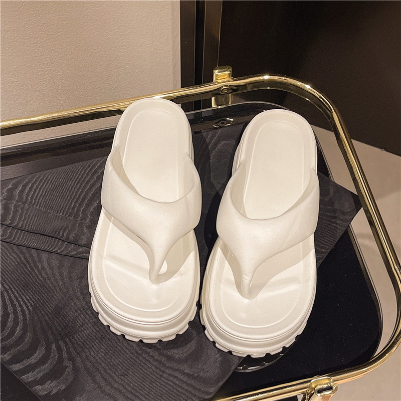 Papuci de vară pentru femei, cu grosime super mare de 6 cm, cu fund de ridicare, antiderapanți, pentru casă, cu preț redus