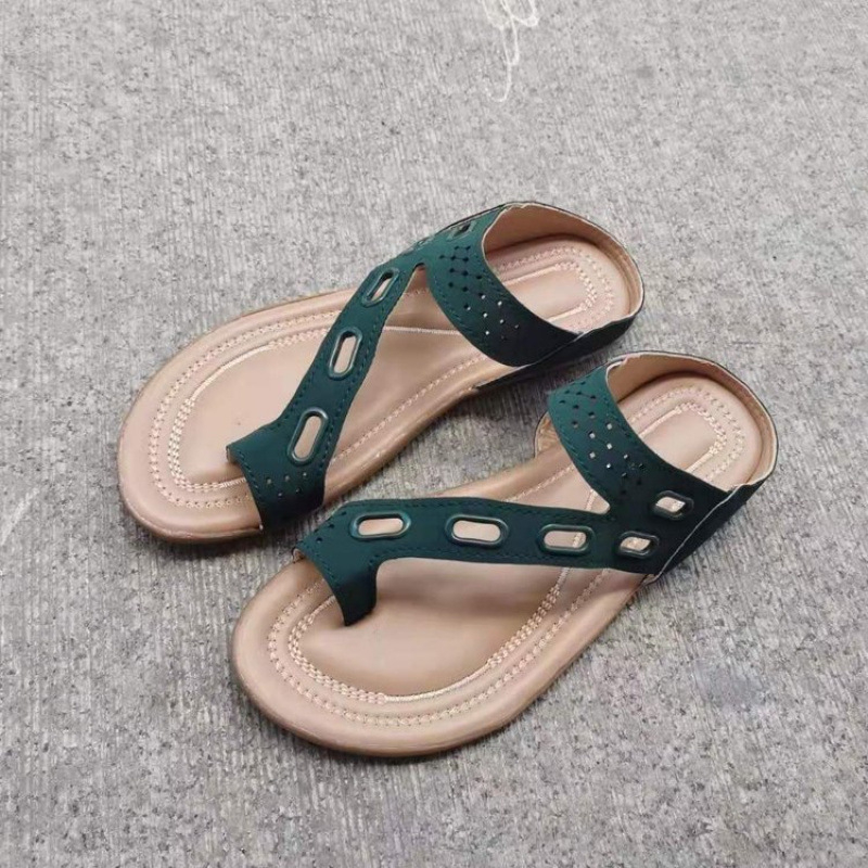 Letné dámske topánky 2022 nové dámske sandále a papuče s plochým podpätkom a sponou, plus size, dámske sandále s prackou na špičke pre zahraničný obchod