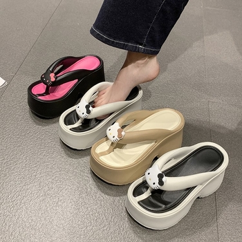 Παντόφλες εξωτερικού εμπορίου για μεγάλα μεγέθη από την Ευρώπη και την Αμερική με χοντρό πάτο, γυναικεία ρούχα, με πλατφόρμα, ανυψωμένες παντόφλες για γάτες, ελαφριά σανδάλια θαλάσσης