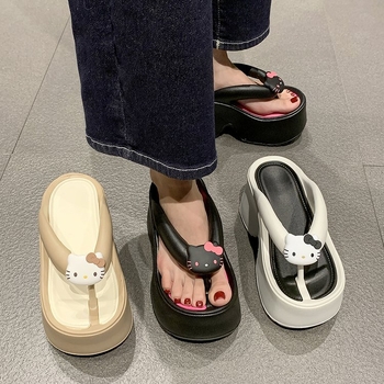 Παντόφλες εξωτερικού εμπορίου για μεγάλα μεγέθη από την Ευρώπη και την Αμερική με χοντρό πάτο, γυναικεία ρούχα, με πλατφόρμα, ανυψωμένες παντόφλες για γάτες, ελαφριά σανδάλια θαλάσσης