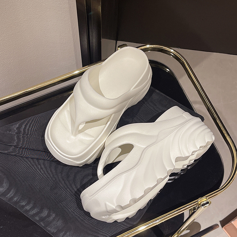 Pietryčių Azijos tarpvalstybinės storapadės 8 cm šlepetės moterims, skirtos vasaros viršutinei daliai, naujos mados paplūdimio moteriški aukštakulniai, minkšti Eva padai