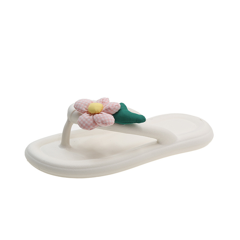 Papuci de plajă cu flori drăguțe, papuci de vară pentru femei, papuci groși de plajă, stil Instagram, la modă, antiderapanți, cu clips, drăguț, model floral, model de vară