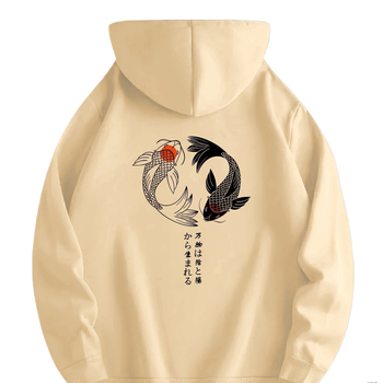 Мъжки суитшърти с щампа на риба и джоб с кенгуру, ежедневни суитшърти с дълъг ръкав, пуловери и суитшърти, есен/зима