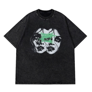 2025 tavaszi és nyári mosóvíz retro divatos márkás póló Nirvana zenekar digitális direkt befecskendezéses nyomtatással, rövid ujjú férfi kard stílusú legenda