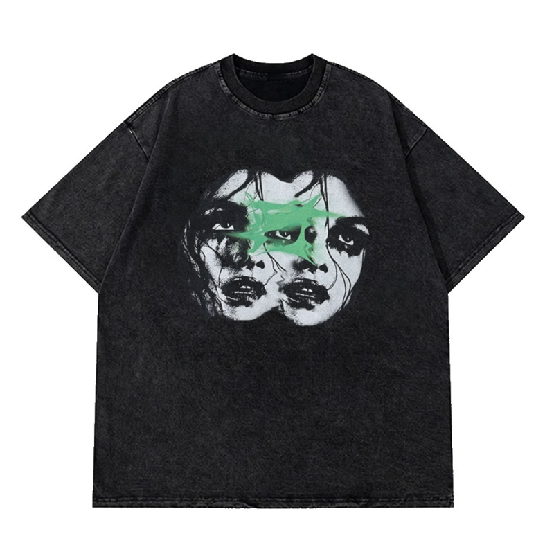 2025 tavaszi és nyári mosóvíz retro divatos márkás póló Nirvana zenekar digitális direkt befecskendezéses nyomtatással, rövid ujjú férfi kard stílusú legenda