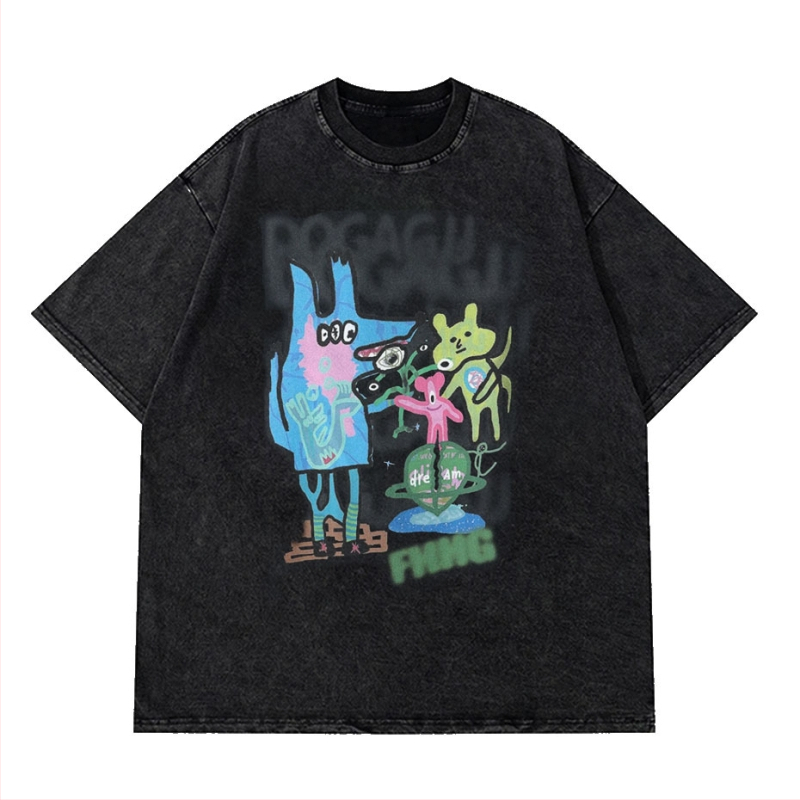 2025 tavaszi és nyári mosóvíz retro divatos márkás póló Nirvana zenekar digitális direkt befecskendezéses nyomtatással, rövid ujjú férfi kard stílusú legenda