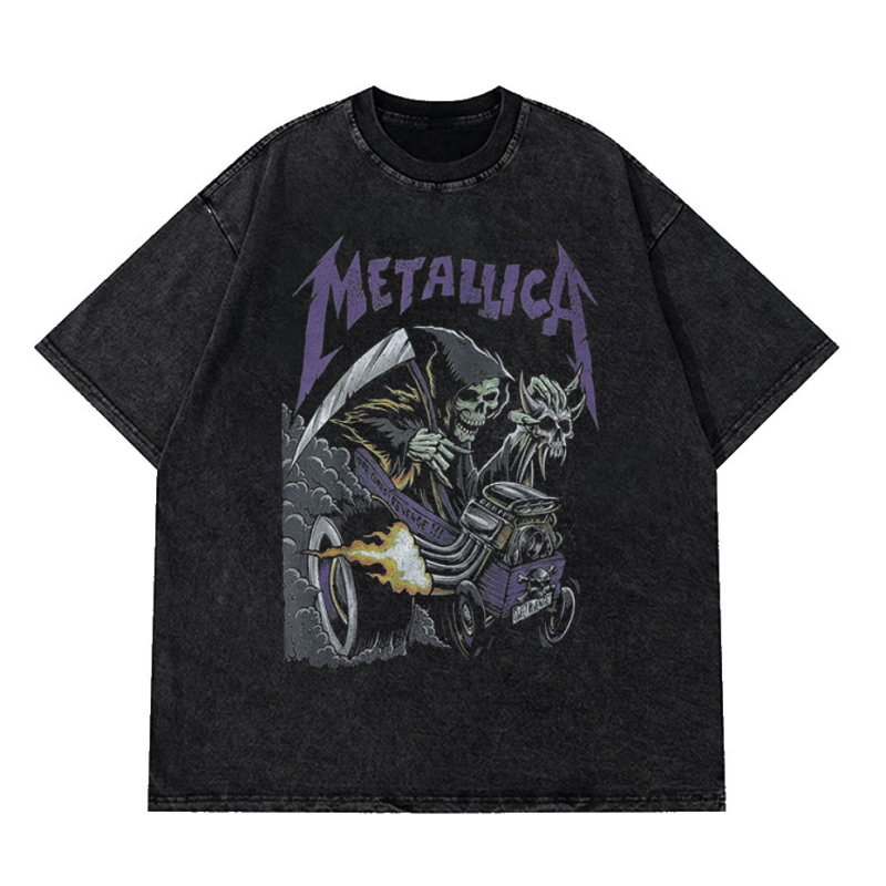 2025 tavaszi és nyári mosóvíz retro divatos márkás póló Nirvana zenekar digitális direkt befecskendezéses nyomtatással, rövid ujjú férfi kard stílusú legenda