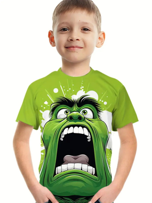 Poiste lühikeste varrukatega T-särk 2024. aasta uus anime stiil. Suvised laste riided, pluusid, laste suvised riided. Poiste T-särk RA1.