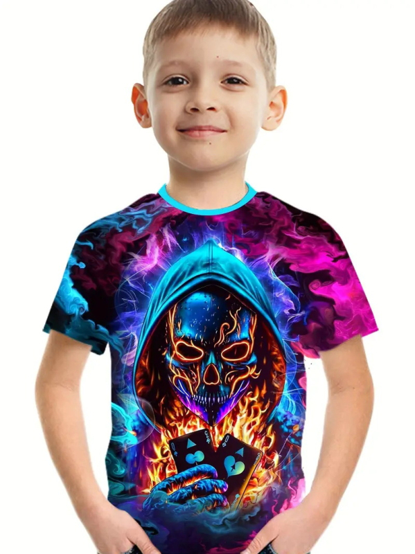 Poiste lühikeste varrukatega T-särk 2024. aasta uus anime stiil. Suvised laste riided, pluusid, laste suvised riided. Poiste T-särk RA1.