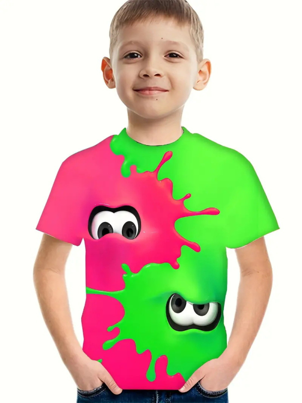 Poiste lühikeste varrukatega T-särk 2024. aasta uus anime stiil. Suvised laste riided, pluusid, laste suvised riided. Poiste T-särk RA1.