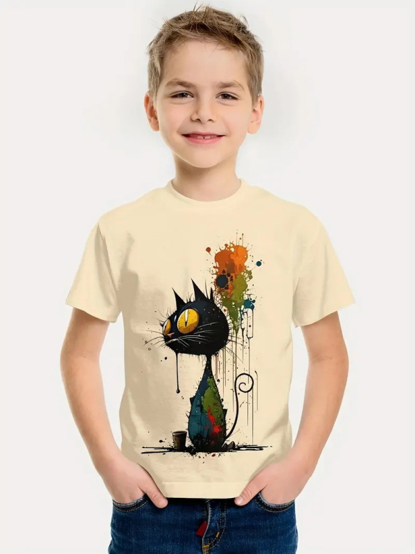 Poiste lühikeste varrukatega T-särk 2024. aasta uus anime stiil. Suvised laste riided, pluusid, laste suvised riided. Poiste T-särk RA1.