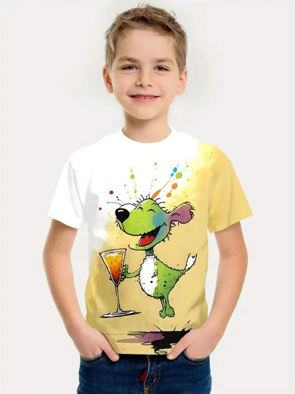 Poiste lühikeste varrukatega T-särk 2024. aasta uus anime stiil. Suvised laste riided, pluusid, laste suvised riided. Poiste T-särk RA1.