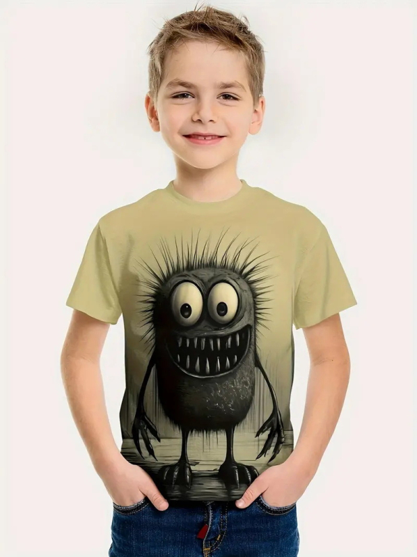 Poiste lühikeste varrukatega T-särk 2024. aasta uus anime stiil. Suvised laste riided, pluusid, laste suvised riided. Poiste T-särk RA1.