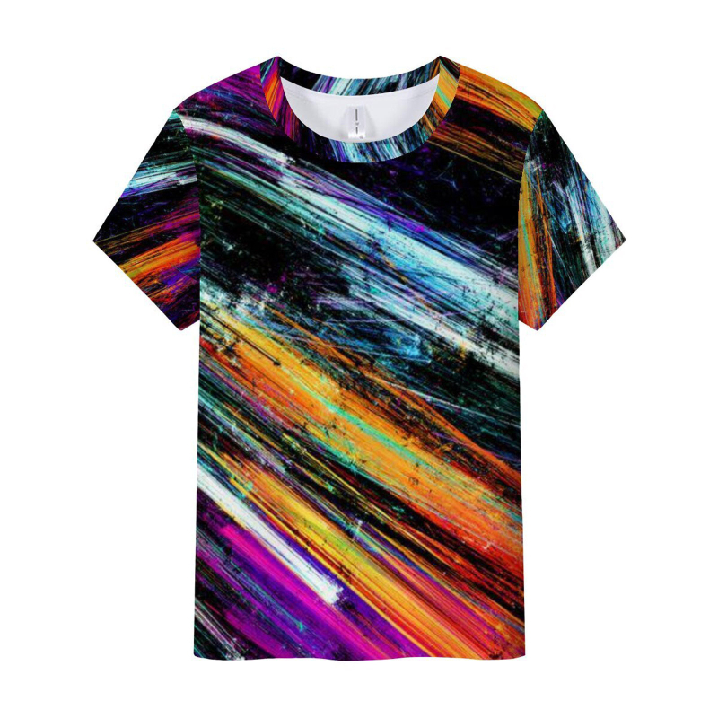 Διασυνοριακή χονδρική πώληση νέας σειράς τρισδιάστατης ψηφιακής εκτύπωσης Εκτύπωση ανδρικών και γυναικείων κοντομάνικων μπλουζών από κατασκευαστές