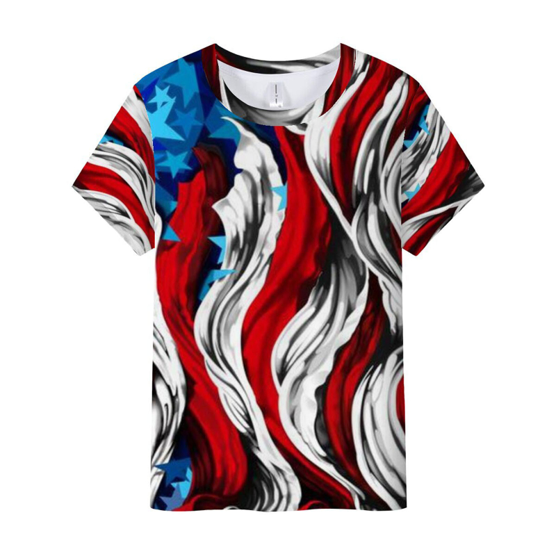 Διασυνοριακή χονδρική πώληση νέας σειράς τρισδιάστατης ψηφιακής εκτύπωσης Εκτύπωση ανδρικών και γυναικείων κοντομάνικων μπλουζών από κατασκευαστές