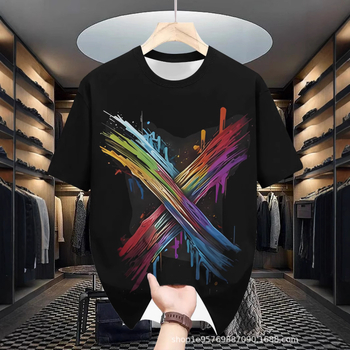 Meeste lühikeste varrukatega T-särk 2025. aasta uus suvine moodne Korea lahtise alussärgi teismelistele väliskaubanduse T-särkide riided