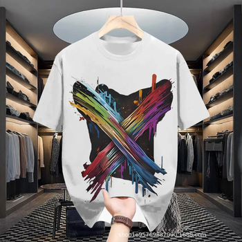 Meeste lühikeste varrukatega T-särk 2025. aasta uus suvine moodne Korea lahtise alussärgi teismelistele väliskaubanduse T-särkide riided