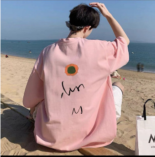 Tricou bărbătesc, vară lejeră, albastru Klein, bumbac gros, design Sense Niche, marcă la modă, mărime plus, stil Hong Kong, mânecă scurtă pentru bărbați