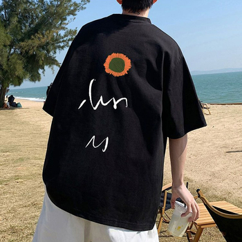 Tricou bărbătesc, vară lejeră, albastru Klein, bumbac gros, design Sense Niche, marcă la modă, mărime plus, stil Hong Kong, mânecă scurtă pentru bărbați