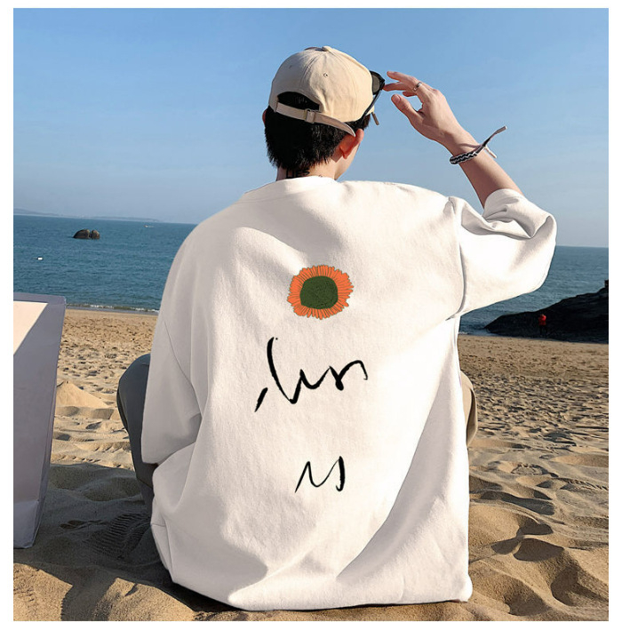 Tricou bărbătesc, vară lejeră, albastru Klein, bumbac gros, design Sense Niche, marcă la modă, mărime plus, stil Hong Kong, mânecă scurtă pentru bărbați