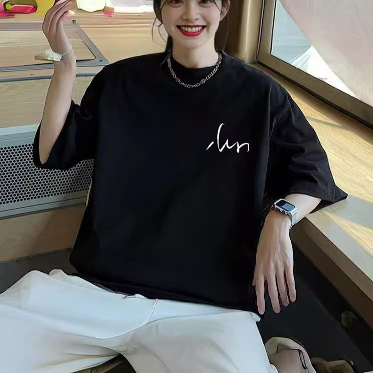 Tricou bărbătesc, vară lejeră, albastru Klein, bumbac gros, design Sense Niche, marcă la modă, mărime plus, stil Hong Kong, mânecă scurtă pentru bărbați