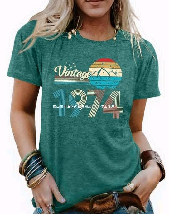 Dámska bunda zahraničného obchodu cezhraničný elektronický obchod Amazon Vianočné potlačené farebné bavlnené tričko